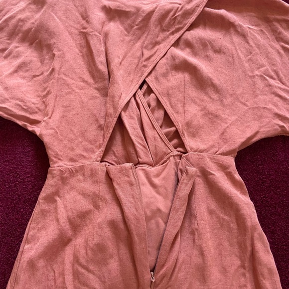 NWT Anthropologie Size 00 Pink Rose Long-Sleeve Wrap Dress - Picture 4 of 6